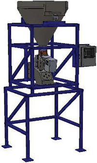 CentriFeeder ICV for filling boxes, bags, containers or bulk bags via an integrated slide gate